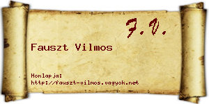 Fauszt Vilmos névjegykártya